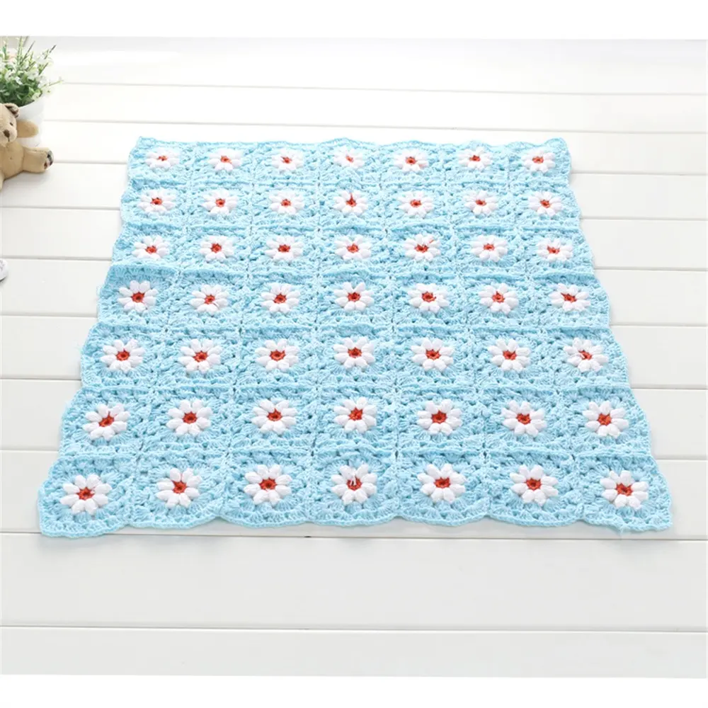 Sofa Crochet Flowers Afghen granny squares Throw Blanket