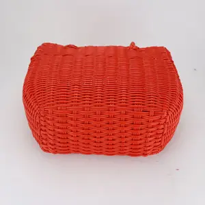 Handmade PP Rope Woven Beach Baskhand Straw Handbags Hand Woven Basket