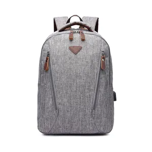 Logo personnalisé USB voyage sac à dos sac étanche randonnée ordinateur portable toile sac à dos pour l'école