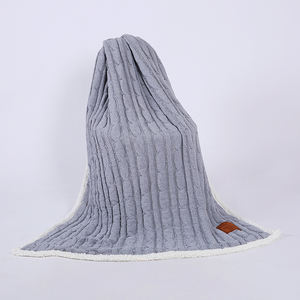 China por mayor de alta calidad propia fábrica gris 2 capa tejer lana chunky Manta - Product Image 1