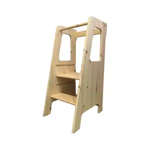 조정가능한 고도 단계 의자를 가진 다 색깔 합판 학습 탑 아이 부엌 조수