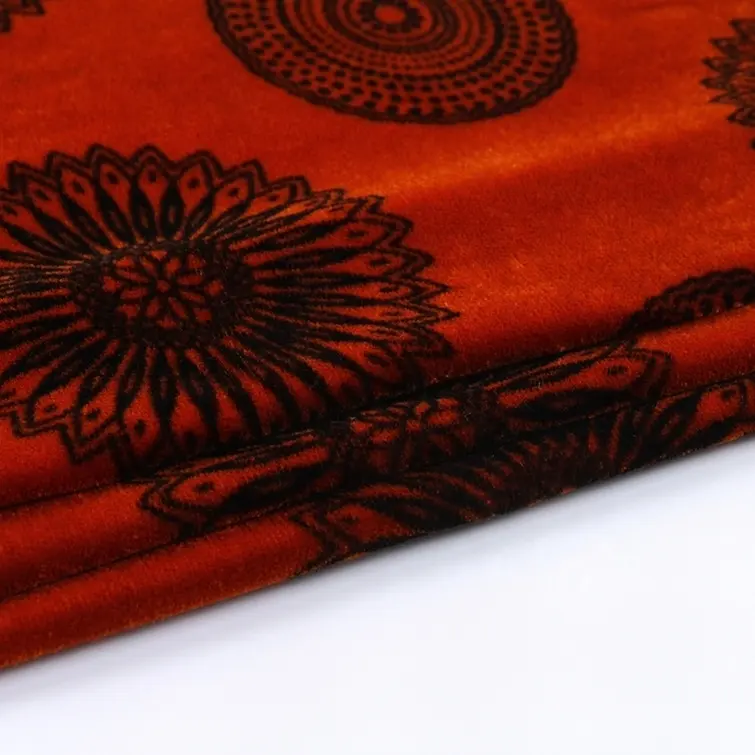 100% tejido de poliéster impreso vestido micro terciopelo tela de terciopelo para yemen 5000