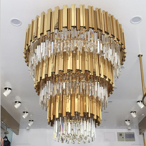 مصباح سقف ثريا كريستالي ليد كبير لإضاءة المنزل مصباح فاخر K9 أضواء ذهبية - Product Image 3