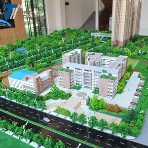 Miniature school building model for construction company , architectural model maker