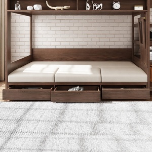 Lit superposé multifonctionnel pour chambre à coucher, vente en gros, meubles en bois massif d'occasion - Product Image 6