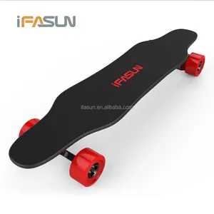 Skateboard Listrik 4 Roda Kualitas Tinggi, Papan Seluncur Listrik Longboard Motor Ganda Kendali Jarak Jauh Nirkabel