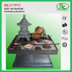 2017 fuente de agua de resina mini jardín zen con bambú y rueda - Product Image 4