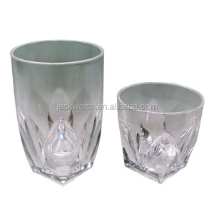 JACK WORTH Colored Bottom Acrylic Crystal Cut Modern Party Drinking Glass for <b>Wine</b> & Beverage - Product Image 5