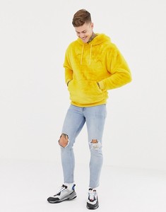 KY inverno spesso giallo caldo oversize <span class=keywords><strong>cappuccio</strong></span> con coulisse a maniche lunghe taschino oversize con <span class=keywords><strong>cappuccio</strong></span> in pelliccia sintetica - Product Image 4
