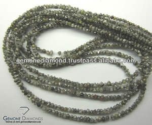 Cuentas de diamante facetadas naturales, hilo de cuentas de diamante negro, excelente calidad, 100% - Product Image 2