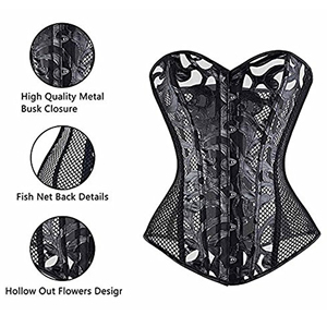 Áo Nịt Ngực Áo Nịt Ngực Overbust Bằng Thép Có Vành Cho Nữ - Product Image 2