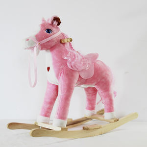 Soft Kids Hobbelpaard met Geluid Roze Knuffeldier Hobbelpaard Speelgoed - Product Image 3