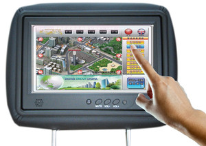 9 Inch TFT LCD Xe Cab Taxi LCD Màn Hình Video Quảng Cáo Tựa Đầu Hiển Thị Với Sonic Cảm Biến - Product Image 4