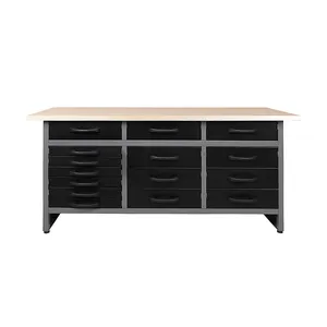 Heavy Duty steel Drawer work bench with panel economic garage tool cabinets for garage and factory workshop