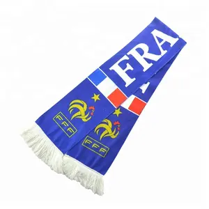 2022 Qatar football fans gift three star French scarf custom fleece printed Euro football scarf