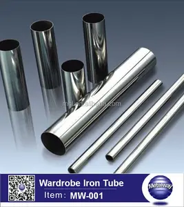 Factory Direct Sale Hanging Wardrobe Pipe Chrome Rail Tube Wardrobe Iron/Strainless Steel Other Furniture Hardware