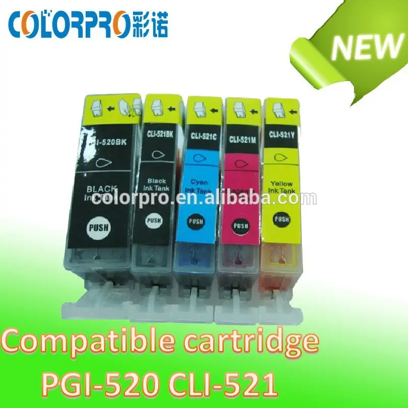 Cartucho de tinta compatible para pgi-520, <span class=keywords><strong>cli521</strong></span>( con chip)