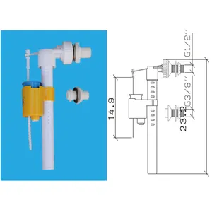 MT-049 wc water tank side plastic inlaatklep