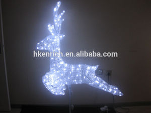 Navidad LED blanco de salto del reno de luz - Product Image 1