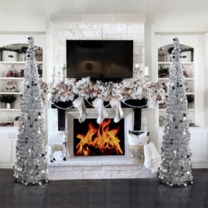 Nuovi prodotti per 2024 pieghevole Pop Up artificiale decorativo argento albero di natale - Product Image 5