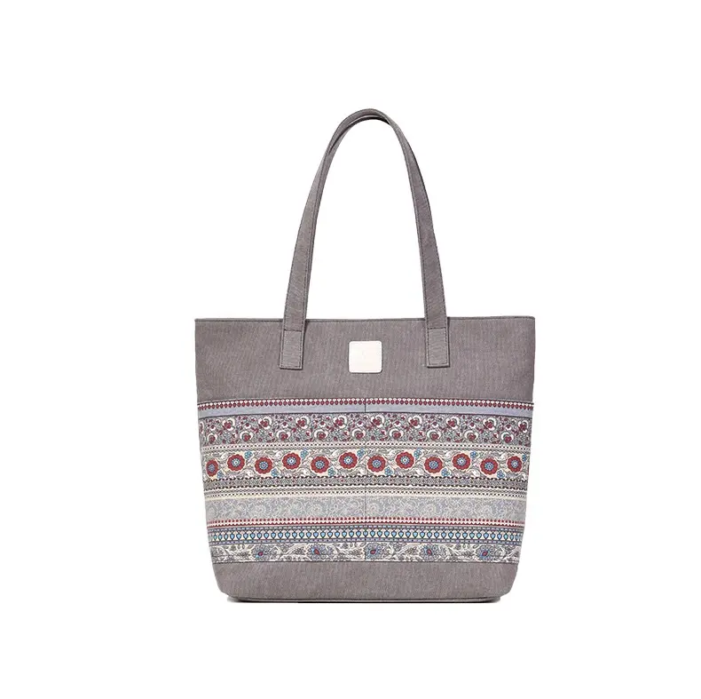 Damen One-Shoulder-Modetrend Casual National Style Canvas Bag Damen Shopping Handtasche