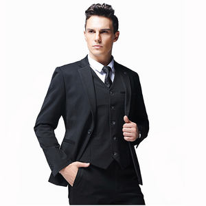 Moda autunno/inverno abiti Casual da uomo Logo popolare <span class=keywords><strong>Gentlemen</strong></span> Slim 3 pezzi Business Suit migliori abiti da sposo da uomo - Product Image 1