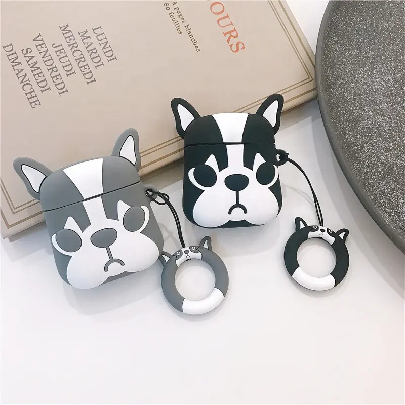 Leuke Law Hond Puppy Silicone Soft Voor Airpod Beschermhoes Voor Apple Draadloze Headset Opladen Voor Airpod Case