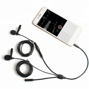 Micrófono para grabación de entrevistas Lavalier con Clip de cabeza de Dula de alta sensibilidad - Product Image 1