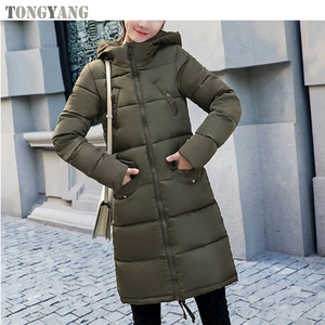 TONGYANG giacca <span class=keywords><strong>invernale</strong></span> da <span class=keywords><strong>donna</strong></span> in cotone con cappuccio addensato Plus Size giacca imbottita in cotone caldo sciolto cappotti lunghi femminili - Product Image 3