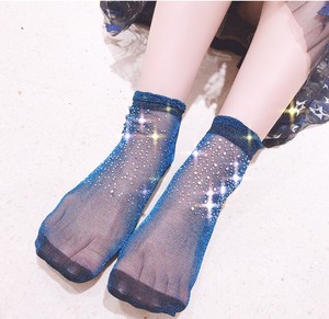 Calzini Colorati con Strass Glitterati Oro e Argento Lucidi Calzini alla Caviglia Casual Brillanti Elastici da Donna Meias - Product Image 1