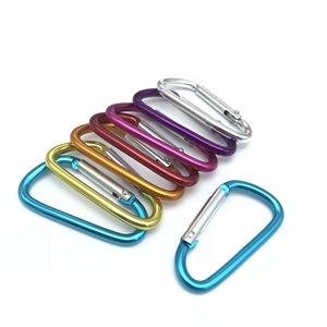 Mosquetón de aleación de aluminio <span class=keywords><strong>en</strong></span> forma de <span class=keywords><strong>D</strong></span> de 8cm, gancho de alambre de 7mm de espesor, mosquetón elegante y duradero para aventuras al aire libre - Product Image 4