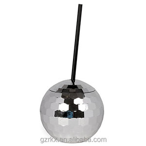 Vasos de Fiesta con Forma de Bola de Discoteca con Pajita, Vaso Redondo de Plástico de 20 oz - Product Image 2