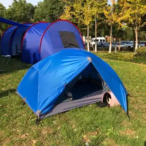 Mavi renk Ultralight Trekking çadırı, çift katmanlı 2 kişi su geçirmez kamp çadırı, CZX-302 MSR Hubba NX çadır ile gel ayak izi