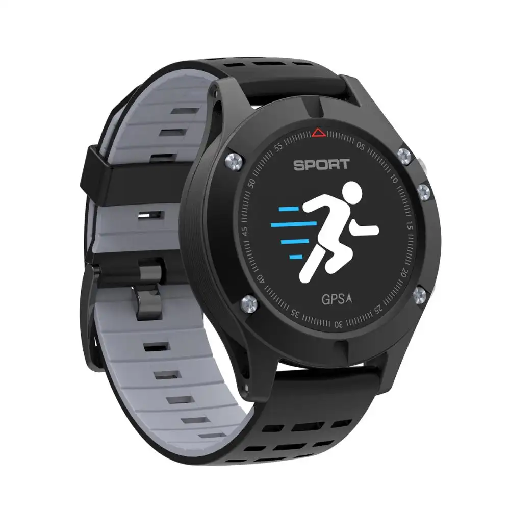 F5 חכם שעון עם GPS מד גובה ברומטר מדחום אפור Smartwatch