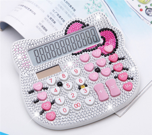 Calculadora de Papelería con Diseño de Gatita, Estilo Coreano, con Cristales Micropavimentados - Product Image 5