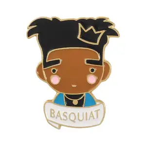 Jean-Michel Basquiat de aleación de esmalte Pin broche broches de joyería de moda