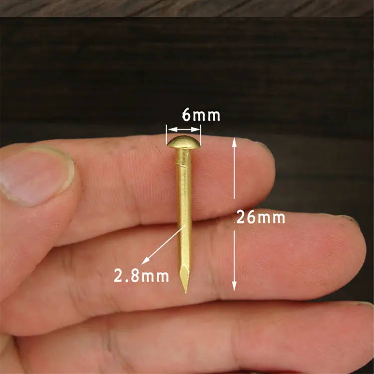 6mm 8mm 10mm Round Head Nail Furniture Fitting Decorative Screw Fasteners Hardware Gold Silver Bronze Mini modell Nail