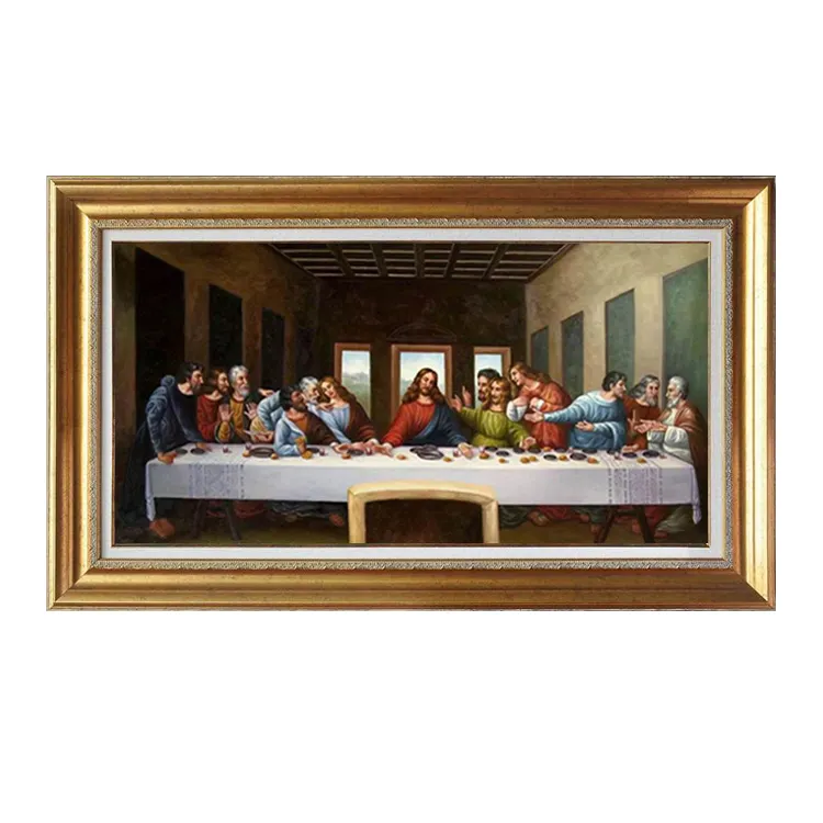 Ручная роспись, музейное качество, Картина на холсте, известная картина маслом Леонардо да Винчи, Последний <span class=keywords><strong>Ужин</strong></span>