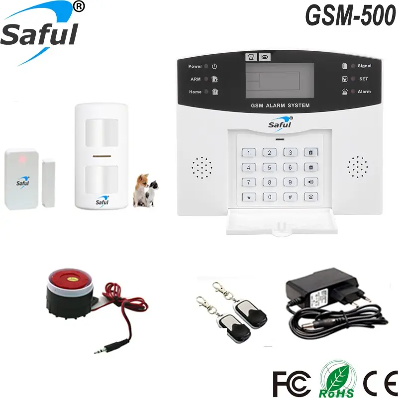 Система безопасности Saful GSM + PSTN, домашняя сигнализация с пассивным ИК датчиком для домашних животных