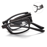 Lunettes de lecture pliables de poche en plastique PC noir, durables et faciles à transporter