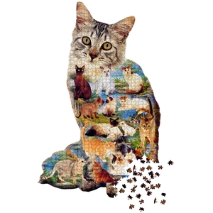 Nhiều Mèo Hình Dạng Đặc Biệt Câu Đố Hình Dạng Động Vật 1000Pcs Câu Đố Đầy Màu Sắc Hình Tùy Chỉnh Ghép Hình Câu Đố - Product Image 5