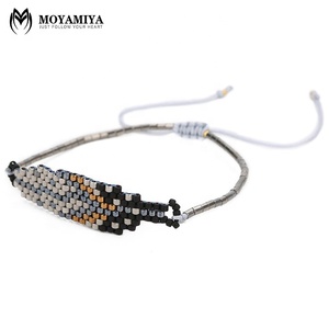 MI-B180020 Moyamiya fait main Miyuki perles de rocaille Feuille/Plume Bracelet Perle Chaîne bracelet à Breloques - Product Image 3