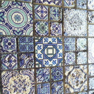 Colore blu Piastrelle di Travertino <span class=keywords><strong>Mosaico</strong></span> di Pietra <span class=keywords><strong>Per</strong></span> La Parete del Soggiorno - Product Image 2