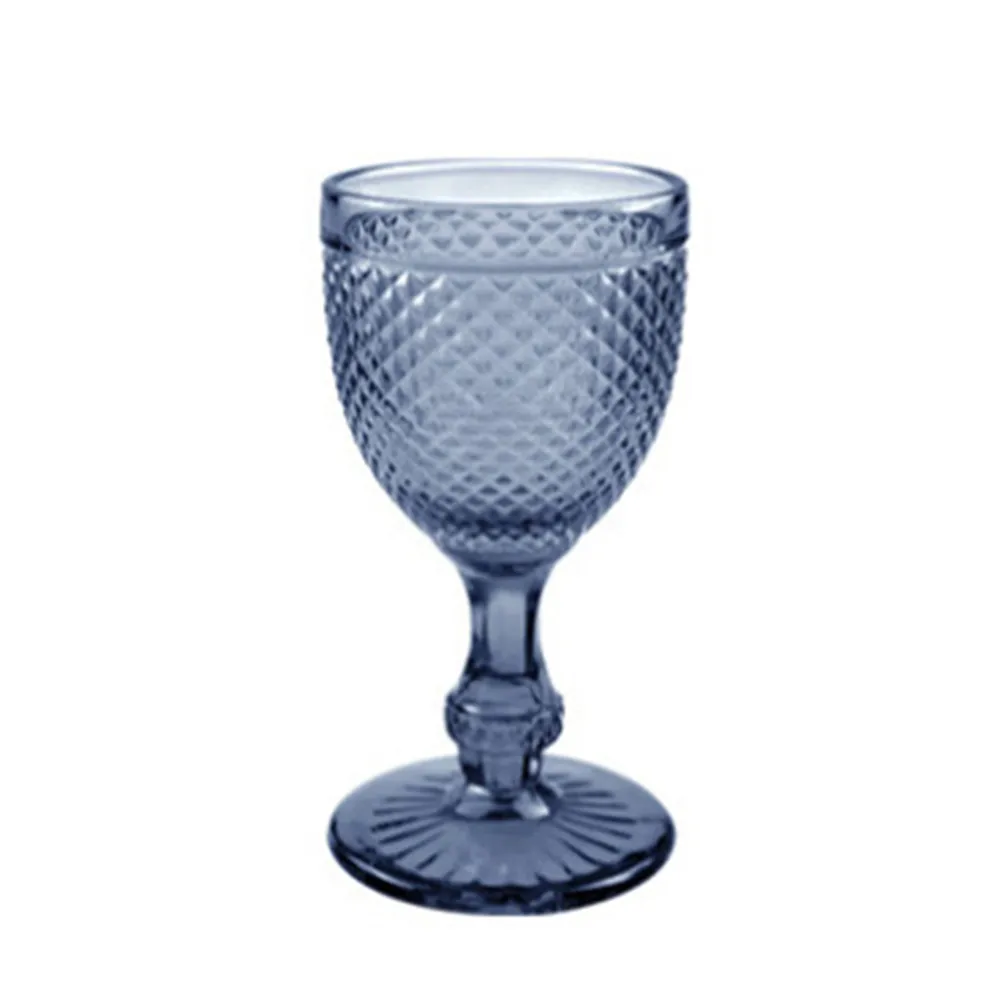 Commercio all'ingrosso blu grigio di cristallo di cerimonia nuziale colorato calice di vetro tazza set