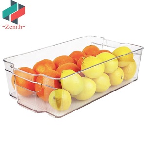ZNF00004 Kitchen Pantry Plastic Refrigerator and Freezer Fridge Stackable Storage Organizer Bins with Handles