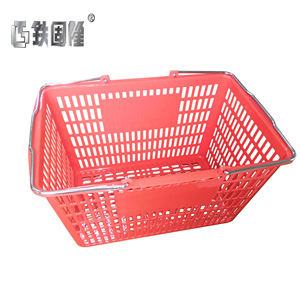 큰 수용량 serviceable 주문을 받아서 만들어진 까만 빨간 소매 쇼핑 바구니 - Product Image 5