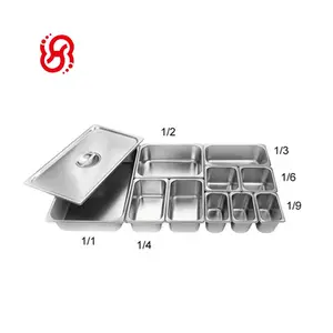 201/304 不锈钢 1/1，1/2，1/3 所有尺寸 gn 平底锅，美食容器