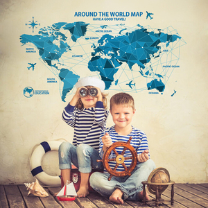 Soggiorno rimovibile mappa del mondo wall sticker decal - Product Image 4