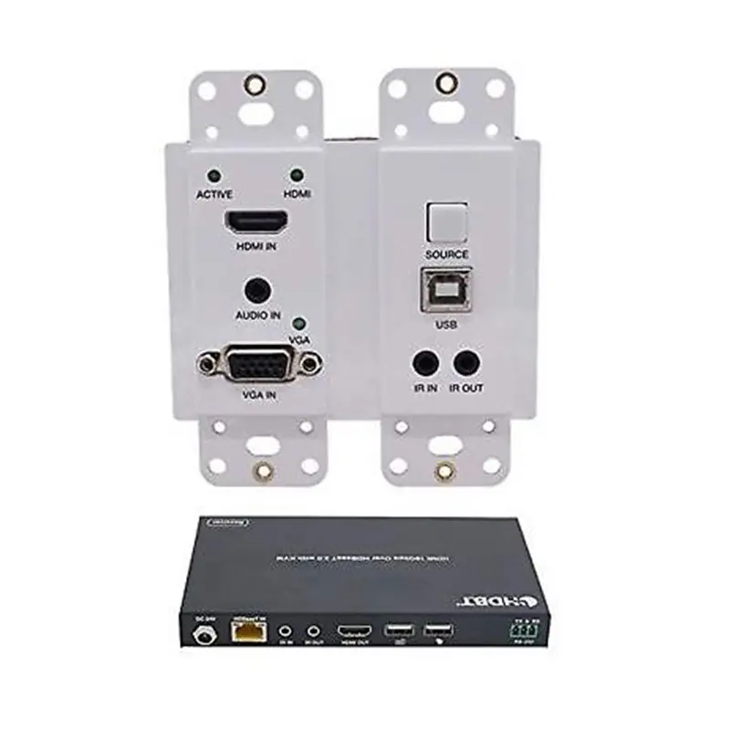 UHD HDMI/USB HDBaseT عدة تمديد لوحة الحائط عدة تمديد لوحة الحائط USB VGA HDR 18 جيجا بايت/ثانية HDMI أكثر من قطعة واحدة CAT5e