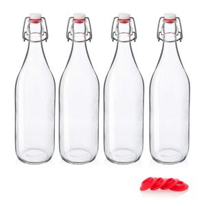 Bouteille en verre de 1 litre avec bouchon à bascule 33 OZ pour boissons 1000 ml avec bouchon pivotant utilisée en cuisine pour le kombucha - Product Image 1